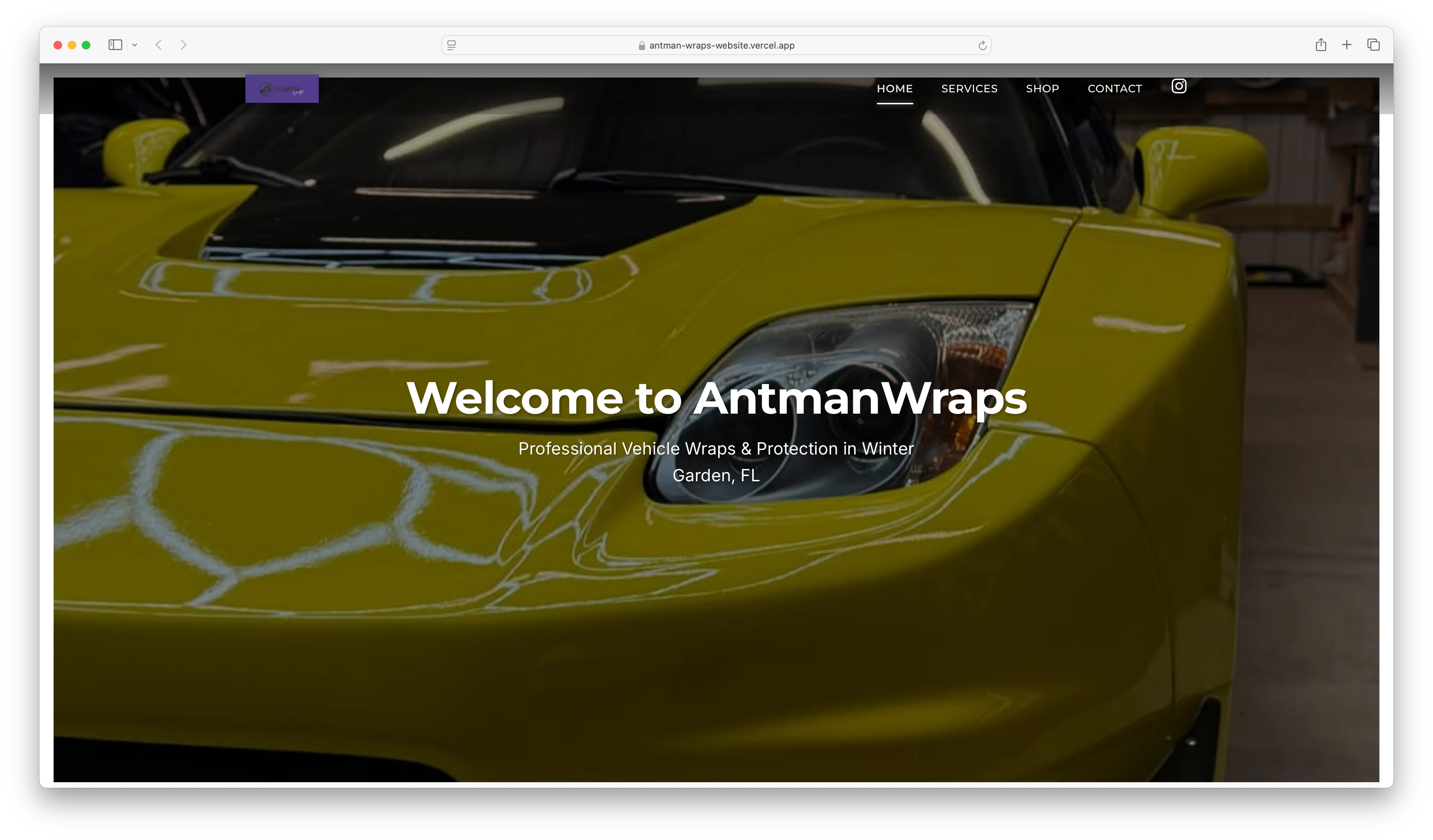 Antman Wraps Hero Section