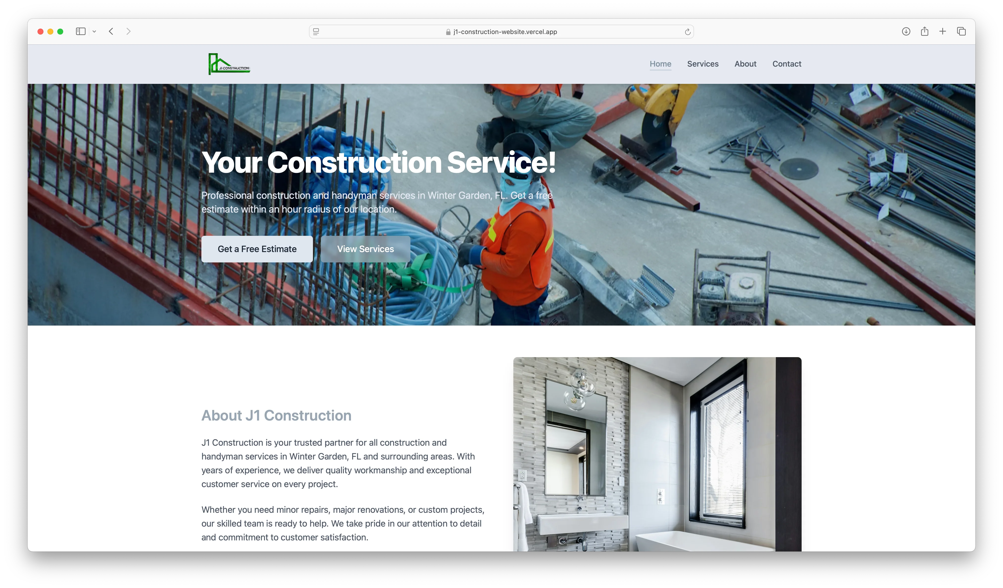 J1 Construction Homepage