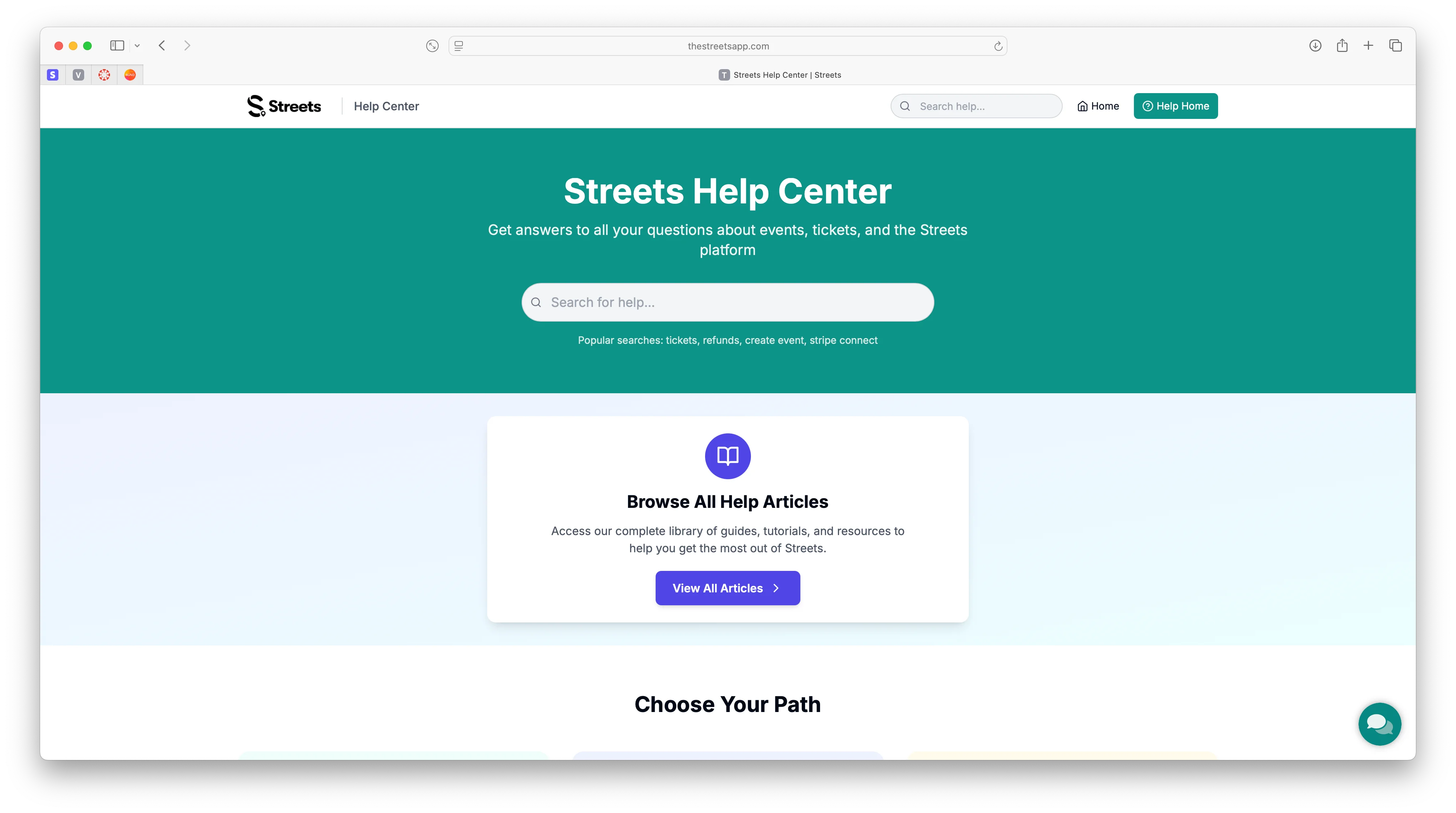Help Center Interface